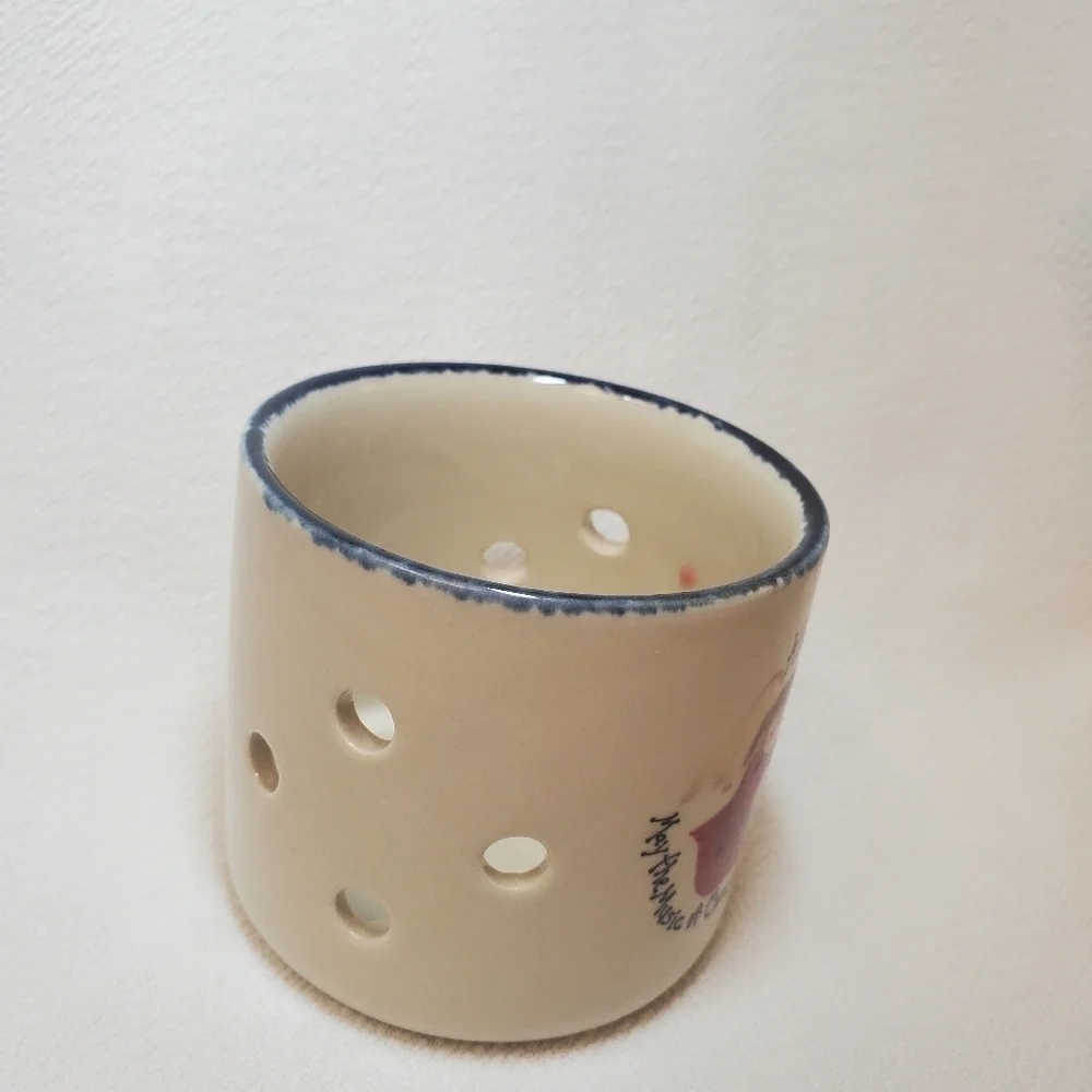 Crazy Mountain‎ Glazed Pottery Crock Candle / Potpourri Holder.